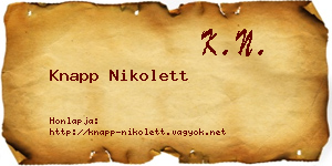Knapp Nikolett névjegykártya